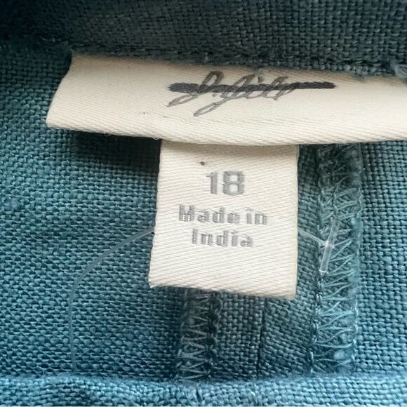 J.Jill 2 Piece Blue Linen Embroidered Skirt Set Size XL ,18 - Picture 8 of 13